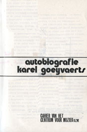 Karel Goeyvaerts - Autobiografie