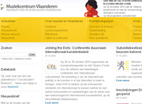 Muziekcentrum website screenshot (anno 2010)