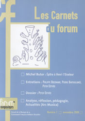 Les Carnets du Forum nr. 1